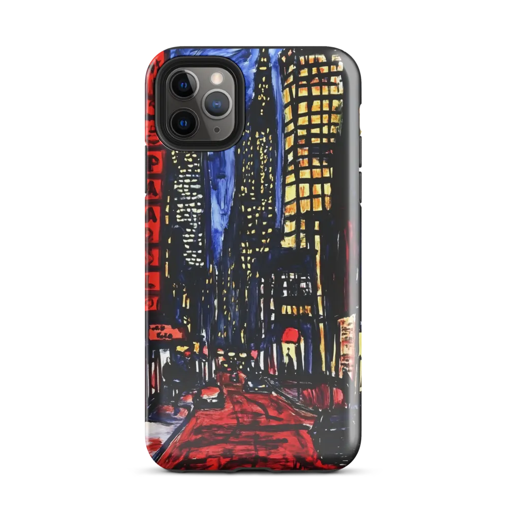 Urban Nightscape: A Journey Through Neon Lights | Phone Case |  11 Pro Max | Tough Case | Glossy