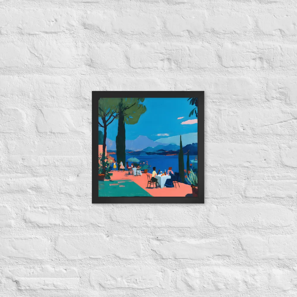 Lakeside Terrace 
 Poster with Black Frame | 12″x 12″