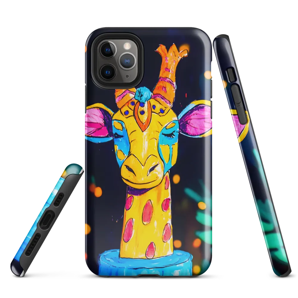 Whimsical Giraffe in Vibrant Colors | Phone Case |  11 Pro Max | Tough Case | Glossy