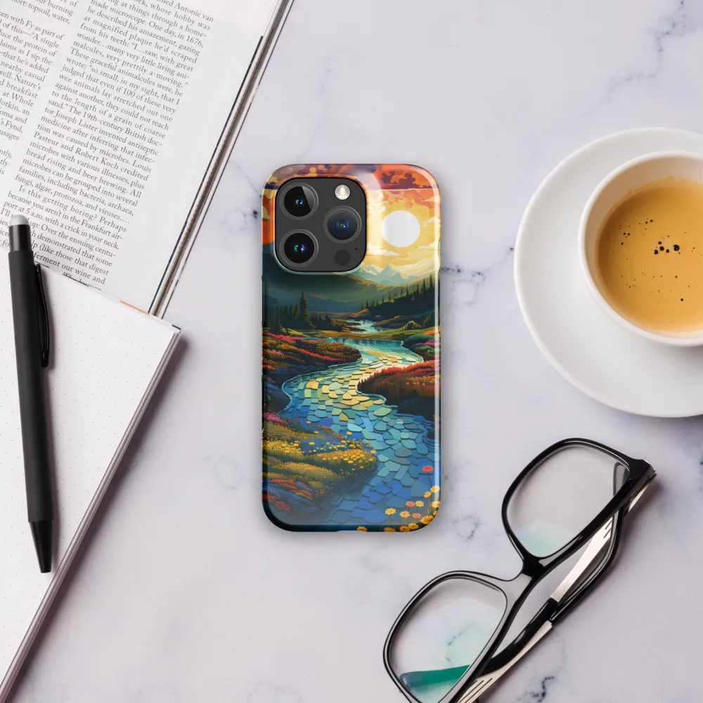 Serenity in Sunset: A Winding River's Embrace | Phone Case |  16 Pro | Snap Case | Glossy