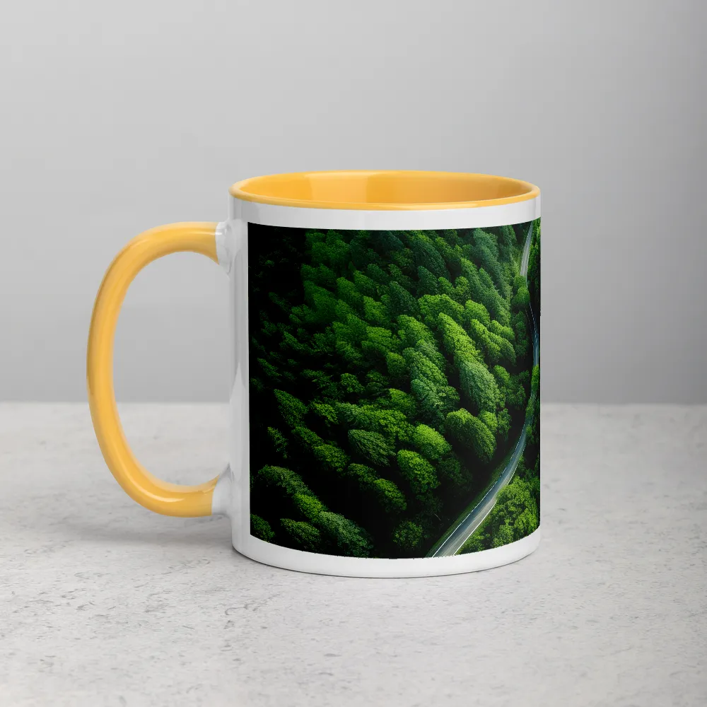 Winding Road Through Green Forest | Mug