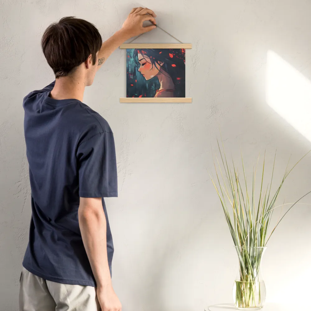 Whispers of Melancholy | Poster With Oak Wood Hanger | 10″×10″