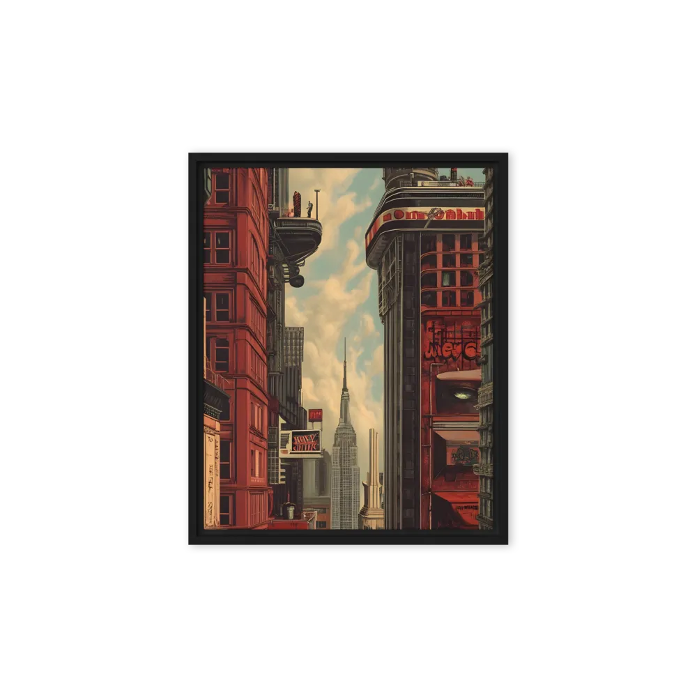 A Glimpse of Tomorrow: Urban Ambition | Canvas with Black Frame | 8″×10″