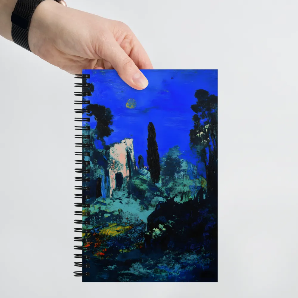 Moonlit Ruins: An Impression of Tranquility | Spiral Notebook