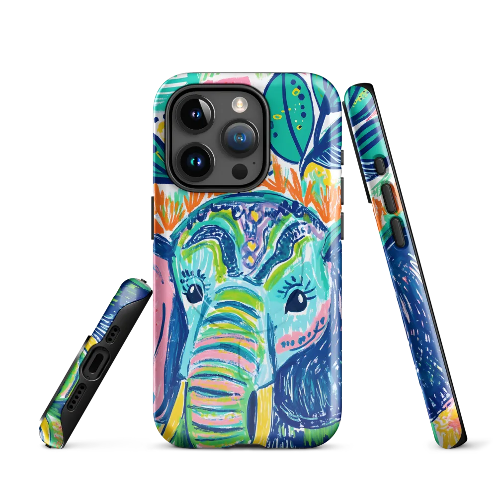 Whimsical Elephant Portrait | Phone Case |  15 Pro | MagSafe® Tough Case | Glossy
