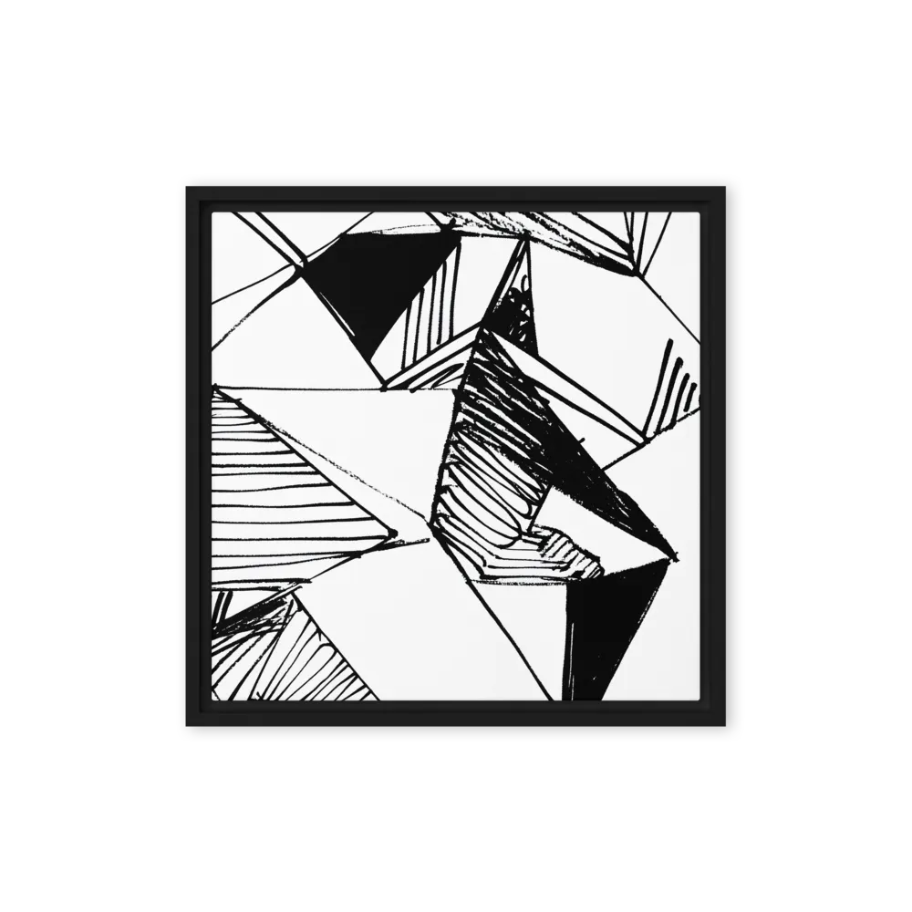 Dynamic Geometry in Ink | Canvas with Black Frame | 16″×16″
