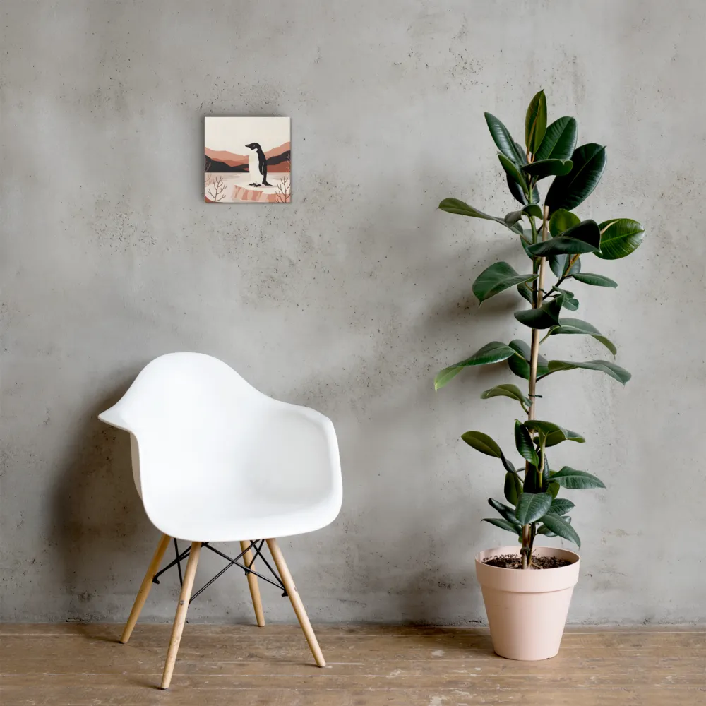 Penguin on Ice Floe 
 Canvas | 10″x 10″