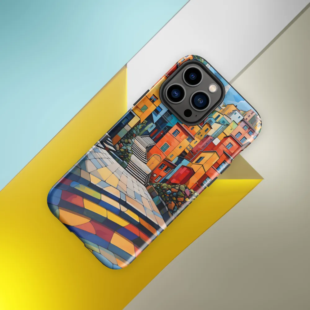 Vibrant Village: A Cubist Journey