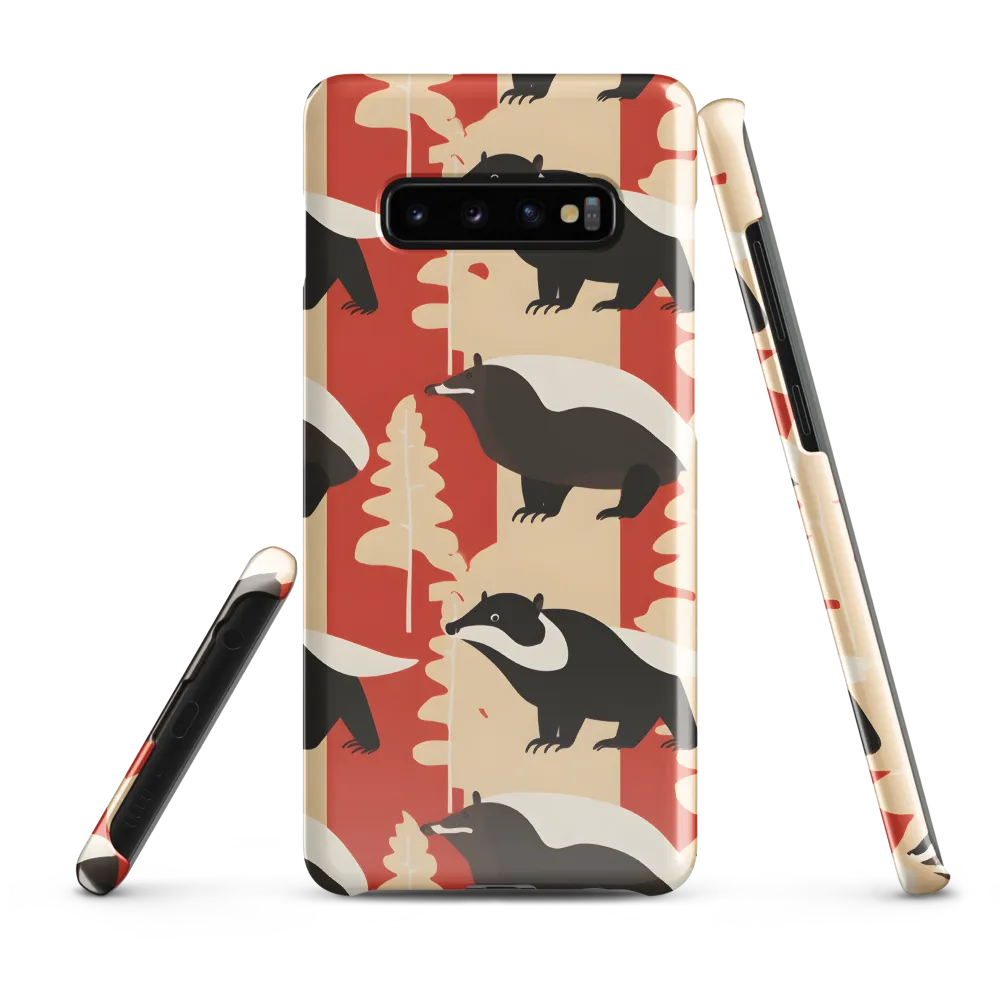 Wildlife Pattern: The Badger Tale | Phone Case |  S10 Plus | Snap Case | Glossy