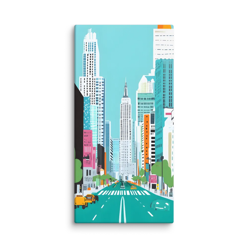 Urban Symphony: A Modern Cityscape | Canvas | 30″×60″
