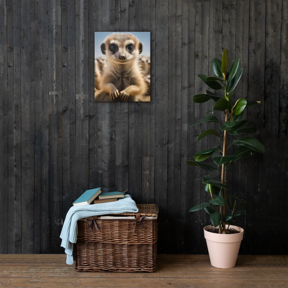 Curious Stance: The Meerkat's Gaze | Thin Canvas | 16″×20″