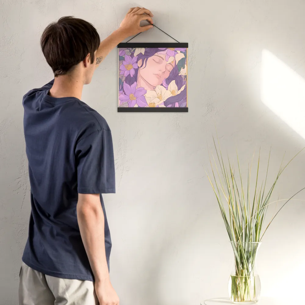 Harmony in Bloom | Poster With Black Wood Hanger | 12″×12″