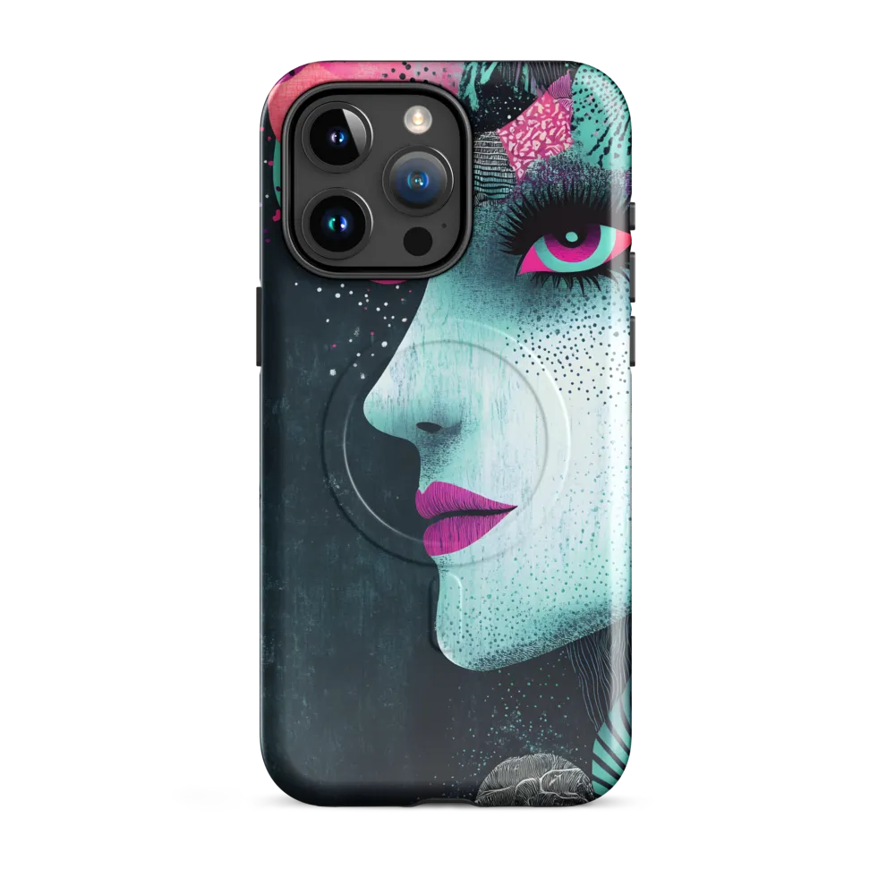 Mystical Beauty in Blue and Pink | Phone Case |  15 Pro Max | MagSafe® Tough Case | Glossy