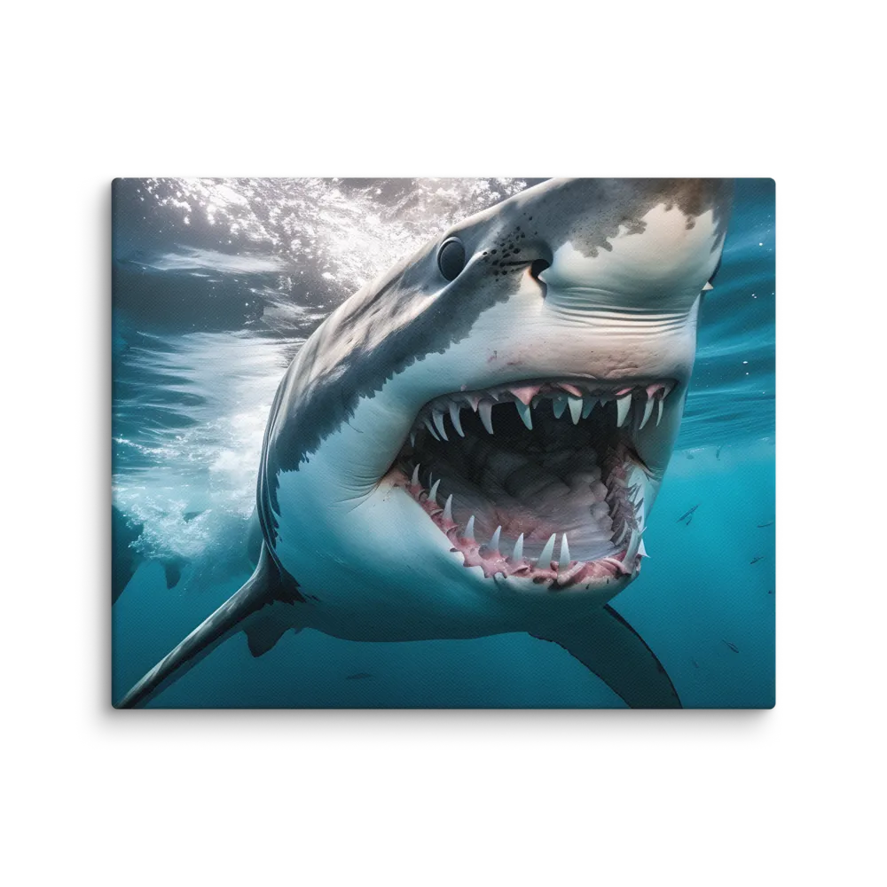 Majesty of the Ocean: The Great White Shark | Canvas | 8″×10″