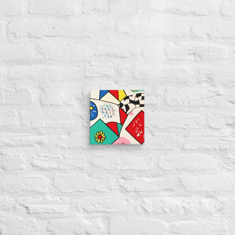 Joyful Geometry: A Playful Dance of Shapes and Colors | Canvas | 8″×8″