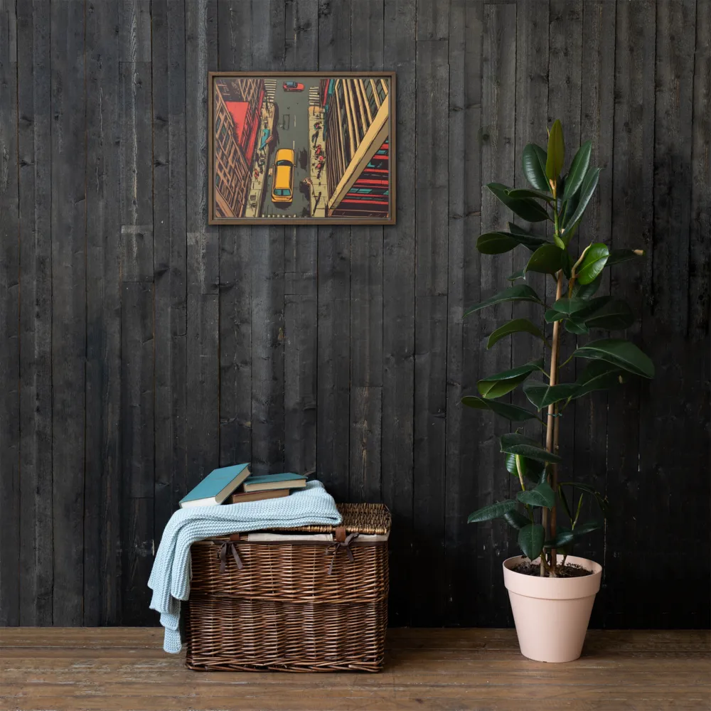 Urban Symphony | Canvas with Brown Frame | 16″×20″