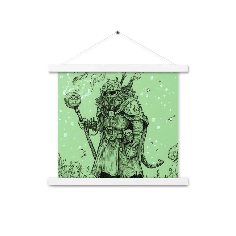 The Enigmatic Wizard | Poster With White Wood Hanger | 14″×14″