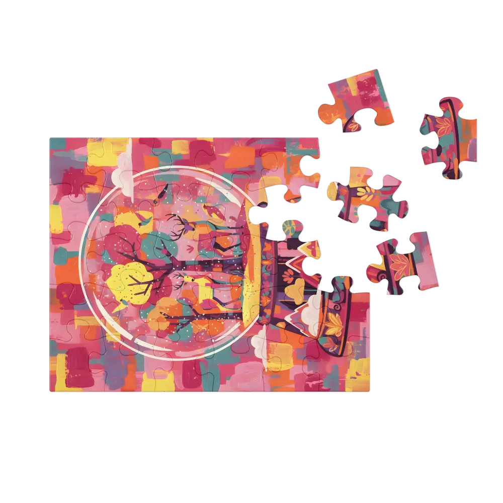 Enchanted Snow Globe 
 Jigsaw Puzzle in Tin Box