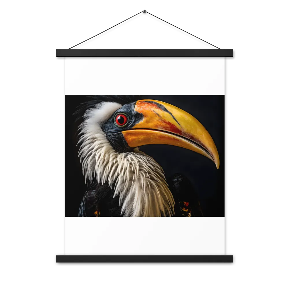 Majestic Hornbill Portrait | Poster With Black Wood Hanger | 18″×24″