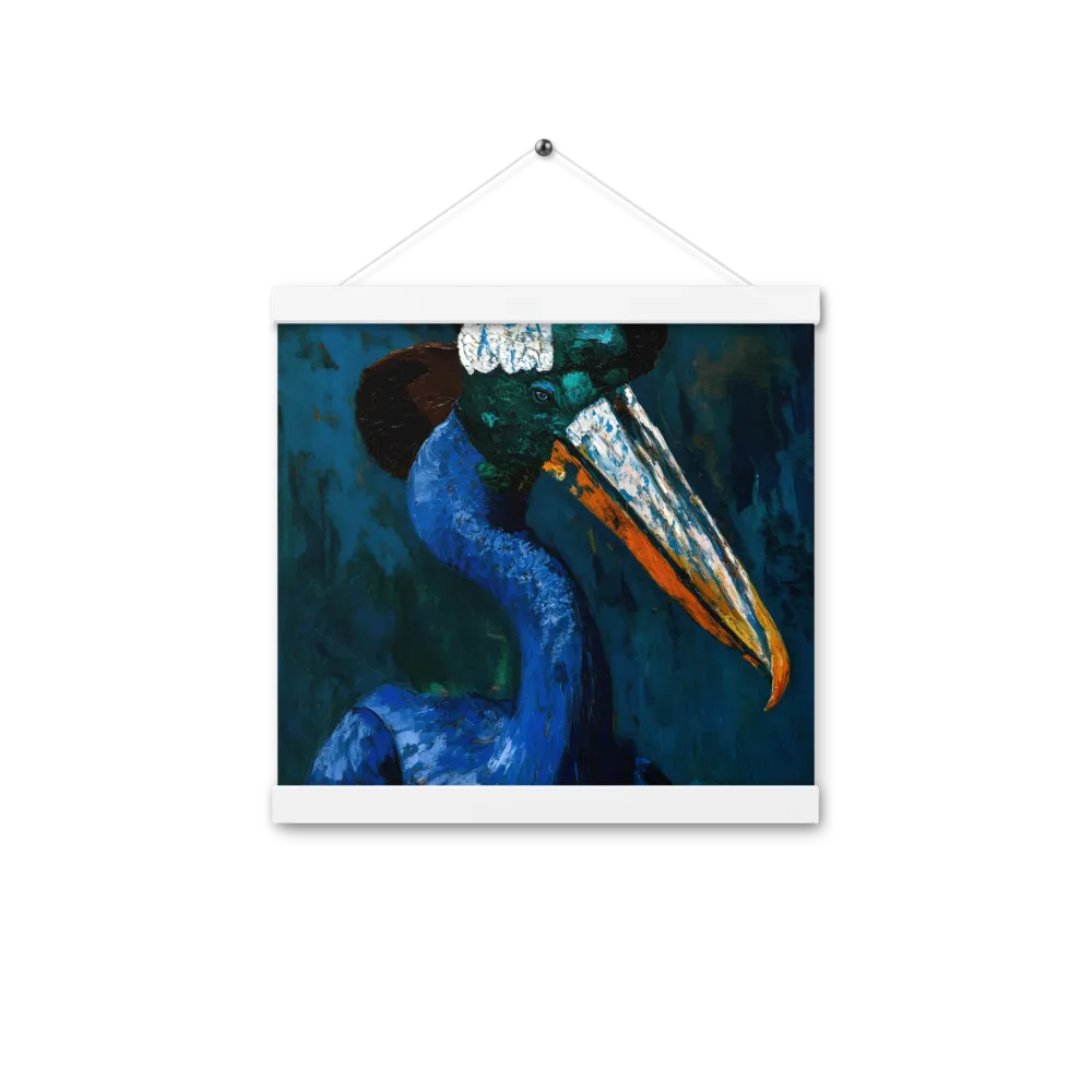 Majestic Absurdity: The Hat-Wearing Bird | Poster With White Wood Hanger | 12″×12″