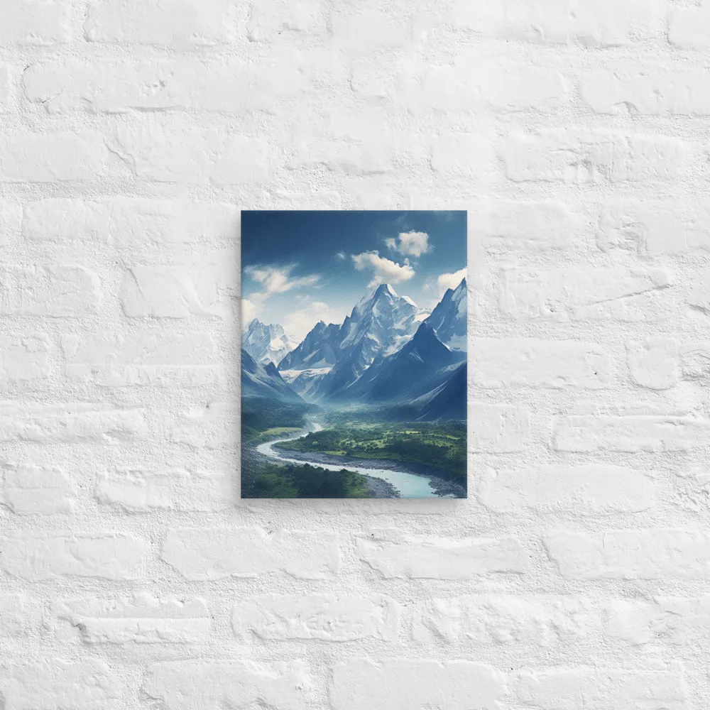 Majestic Serenity: A Landscape of Mountains and Rivers | Canvas | 11″×14″