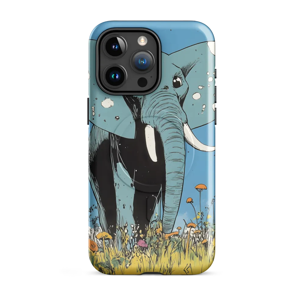 Whimsical Blue Elephant in Bloom