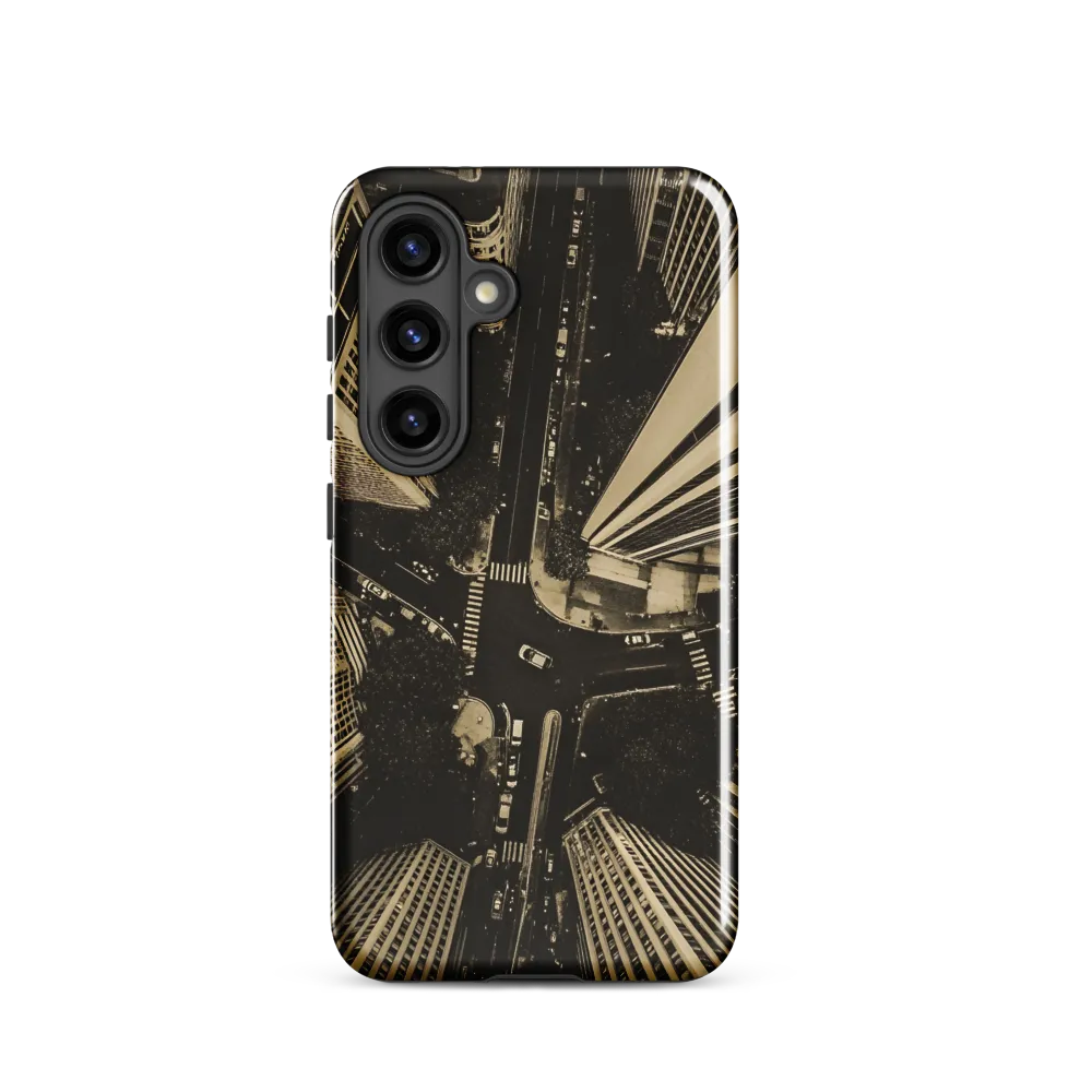 Urban Symphony: Aerial Perspective of City Life | Phone Case |  S24 | Tough Case | Glossy