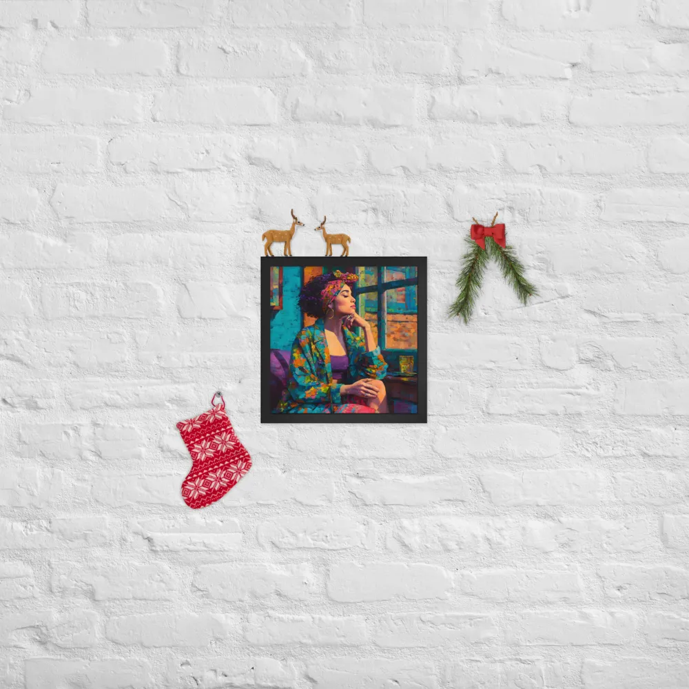 Window Reverie 
 Poster with Black Frame | 12″x 12″