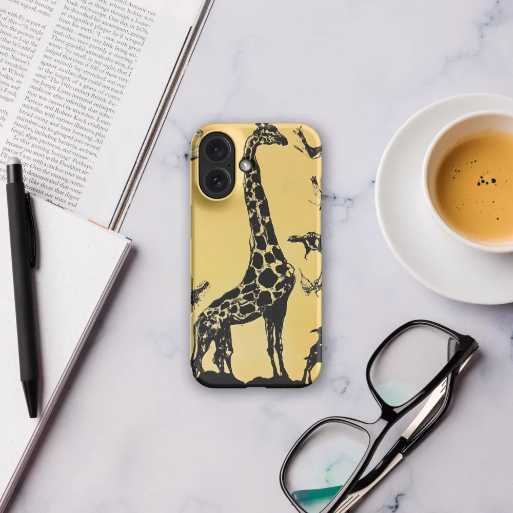 Whimsical Harmony of Giraffe and Birds