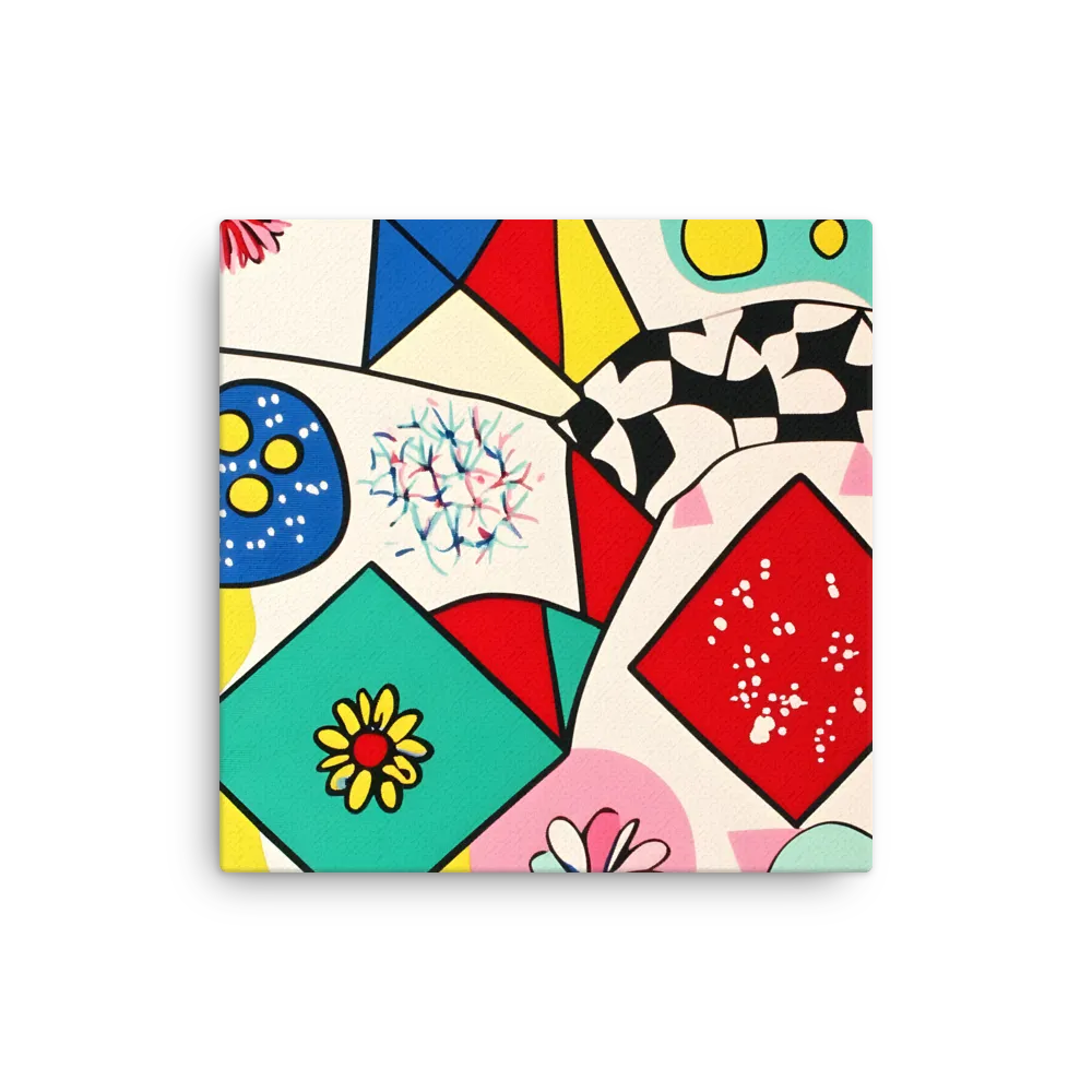 Joyful Geometry: A Playful Dance of Shapes and Colors | Thin Canvas | 12″×12″