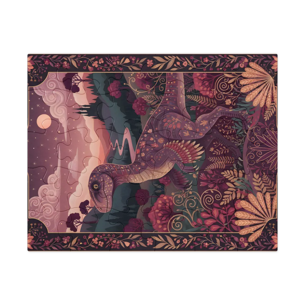 Moonlit Velociraptor 
 Jigsaw Puzzle in Tin Box