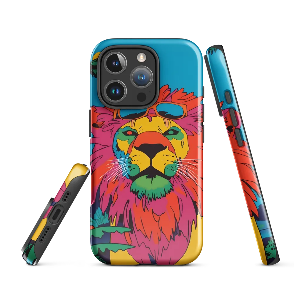 Lion with Sunglasses: A Vibrant Tropical Portrait