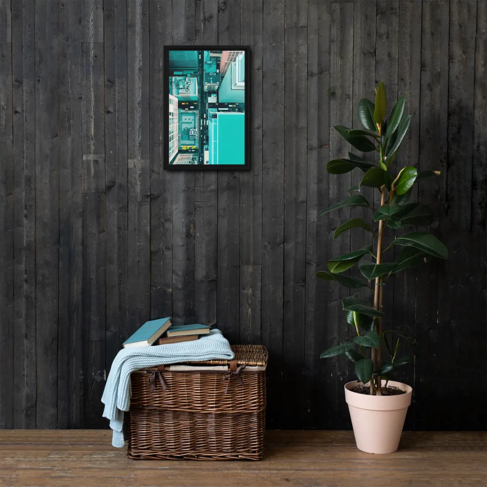 Urban Geometry: Aerial Perspective | Canvas with Black Frame | 12″×18″