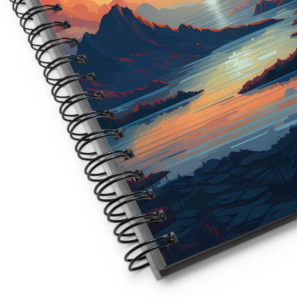 Ethereal Evening: A Digital Dusk | Spiral Notebook