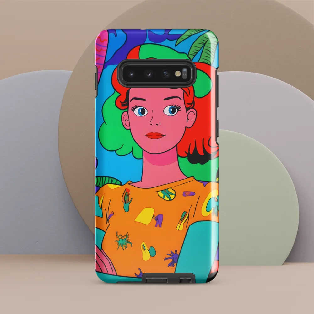 Tropical Vibes: A Playful Portrait | Phone Case |  S10 Plus | Tough Case | Glossy