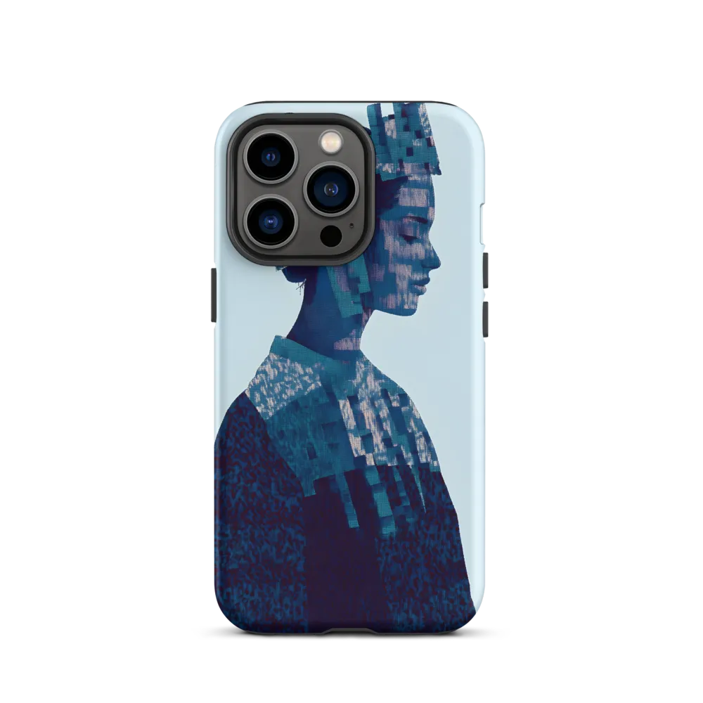 Digital Portrait in Abstract Blue