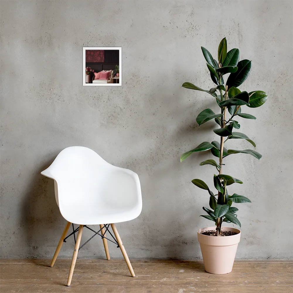 Elegance in Contrast: A Modern Interior Design | Poster with White Frame | 10″×10″