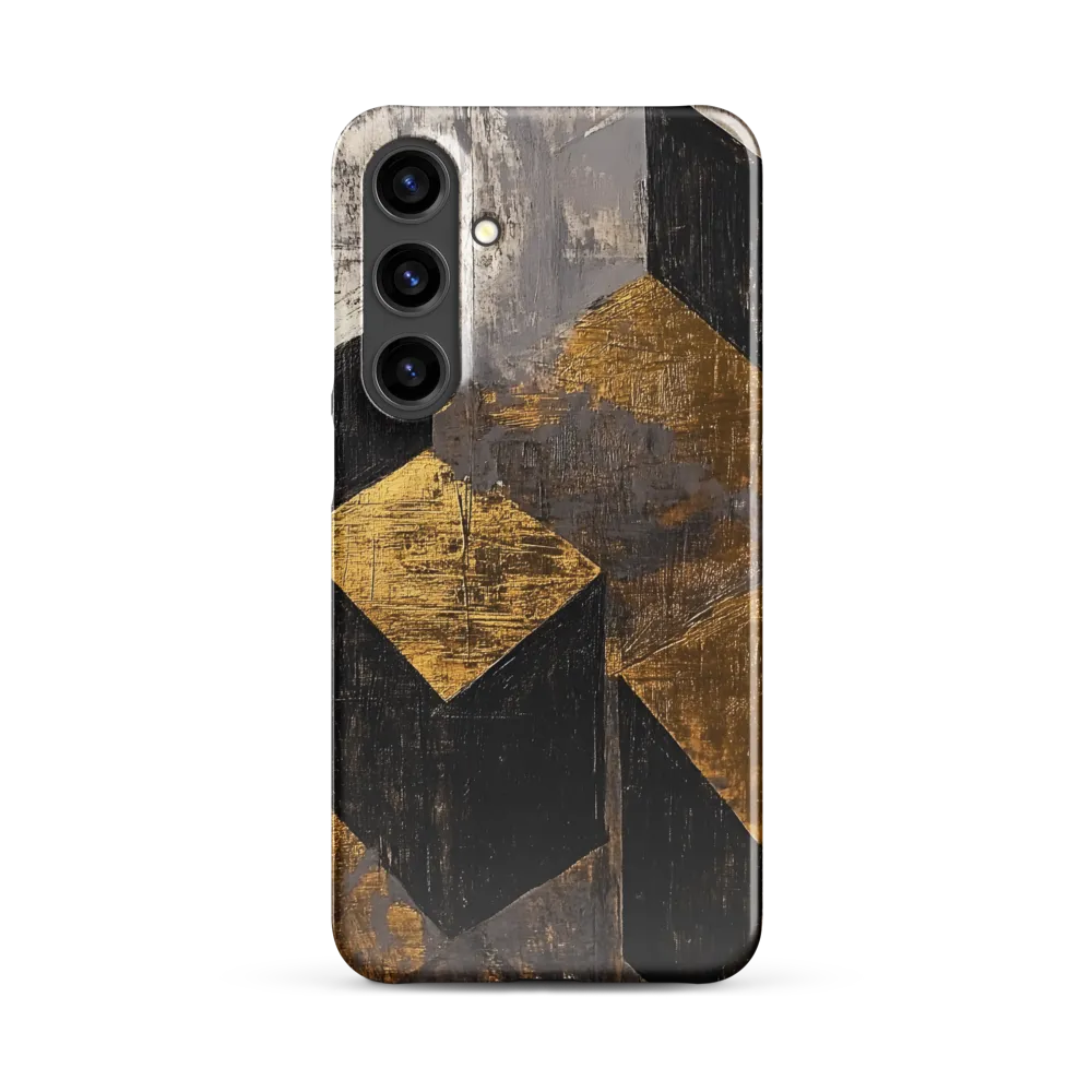 Geometric Harmony in Gold and Black | Phone Case |  S24 Plus | Snap Case | Glossy