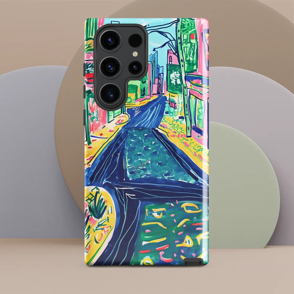 Dreamy Street in Vibrant Hues