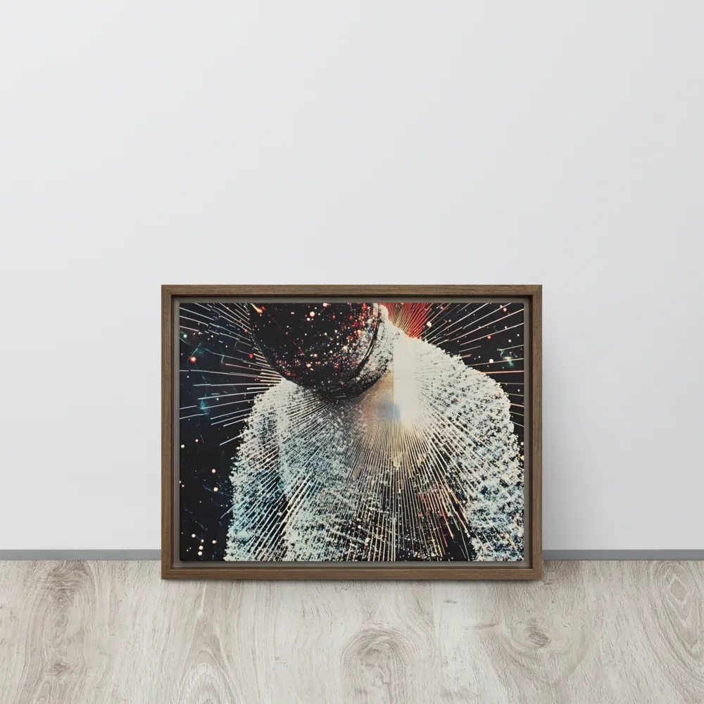 Ethereal Astronaut: A Journey Through the Cosmos | Canvas with Brown Frame | 12″×16″