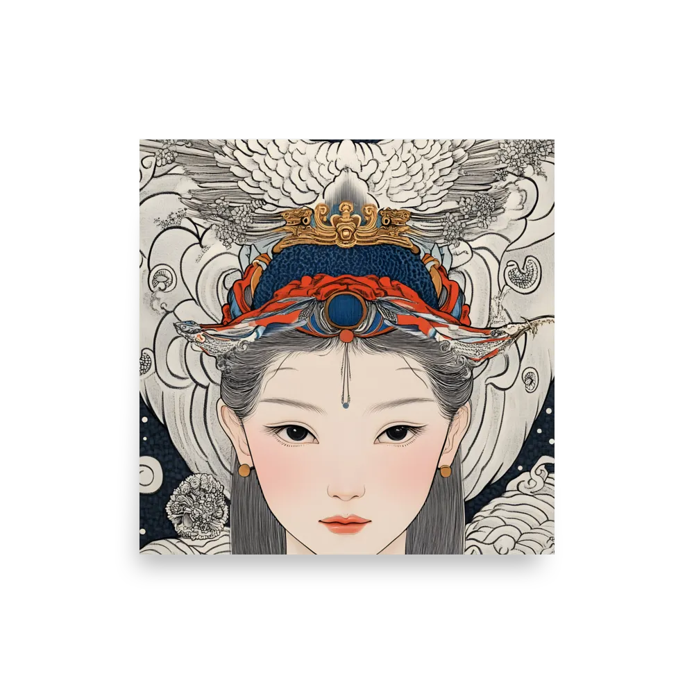 Serenity in Myth: A Traditional Portrait | Poster | 10″×10″