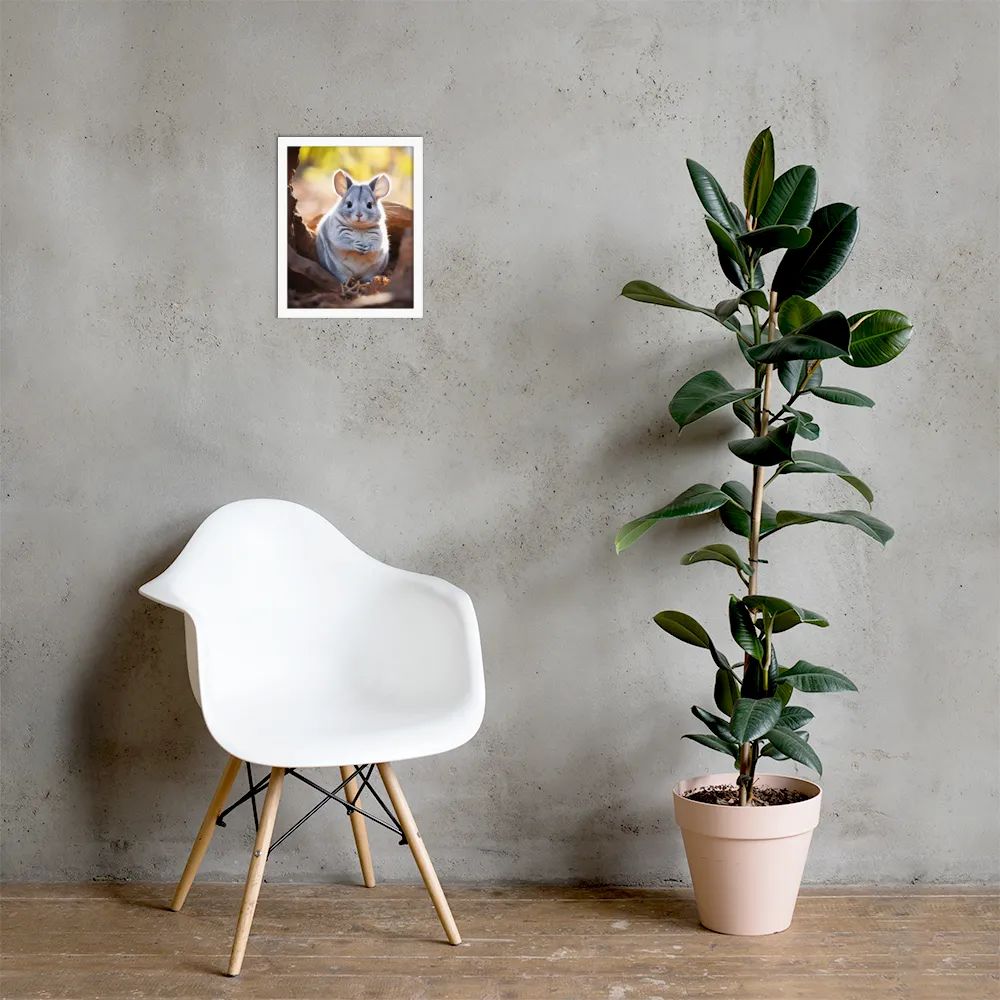 Gentle Whispers of Nature: The Chinchilla | Poster with White Frame | 11″×14″