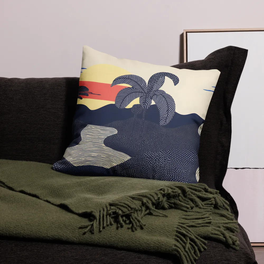 Tranquil Sunset in Modern Minimalism | Pillow | 22″×22″