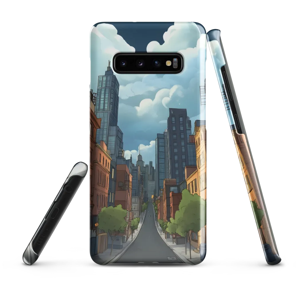 Urban Serenity: A Digital Cityscape | Phone Case |  S10 Plus | Snap Case | Glossy