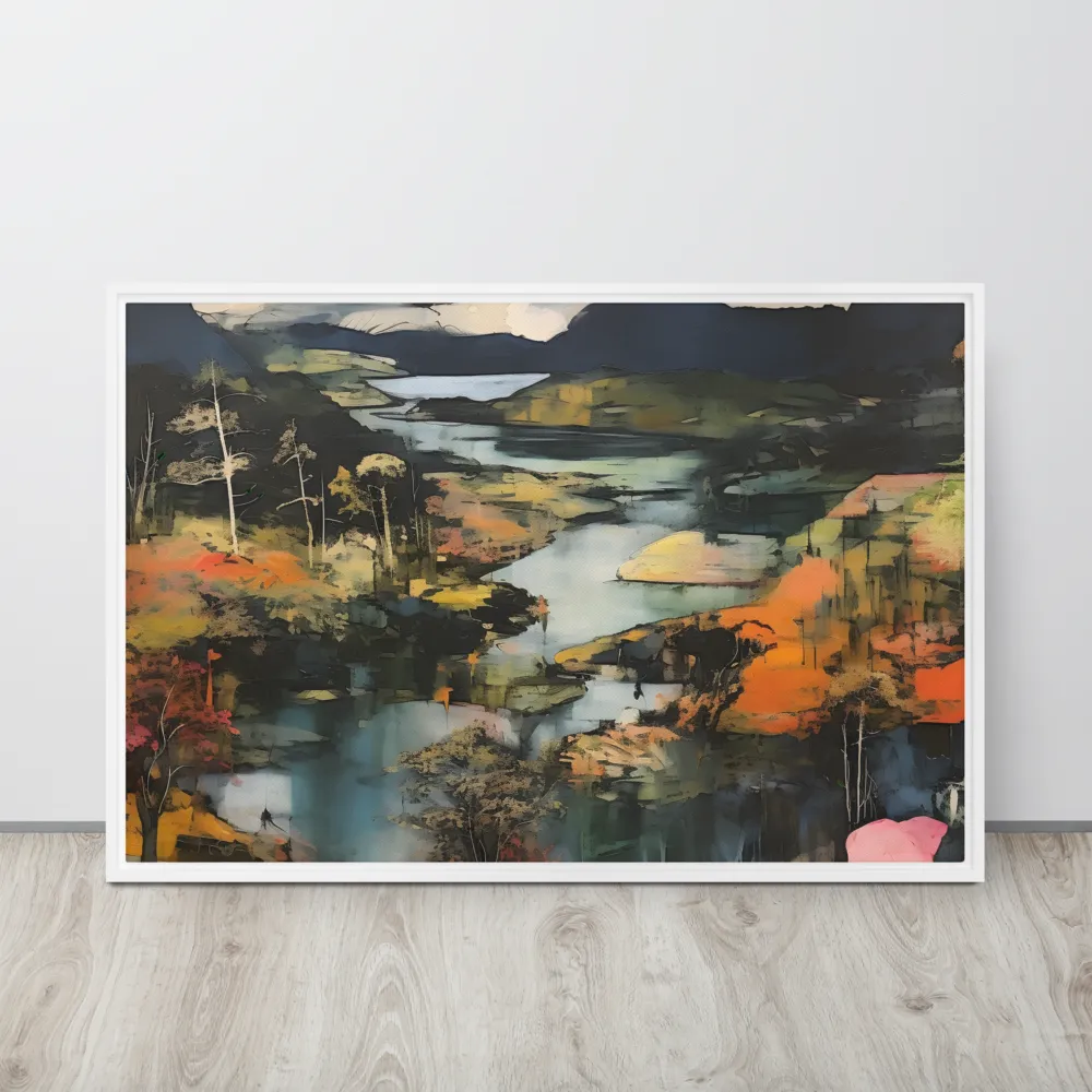 Harmony of Nature: An Abstract Journey | Canvas with White Frame | 24″×36″