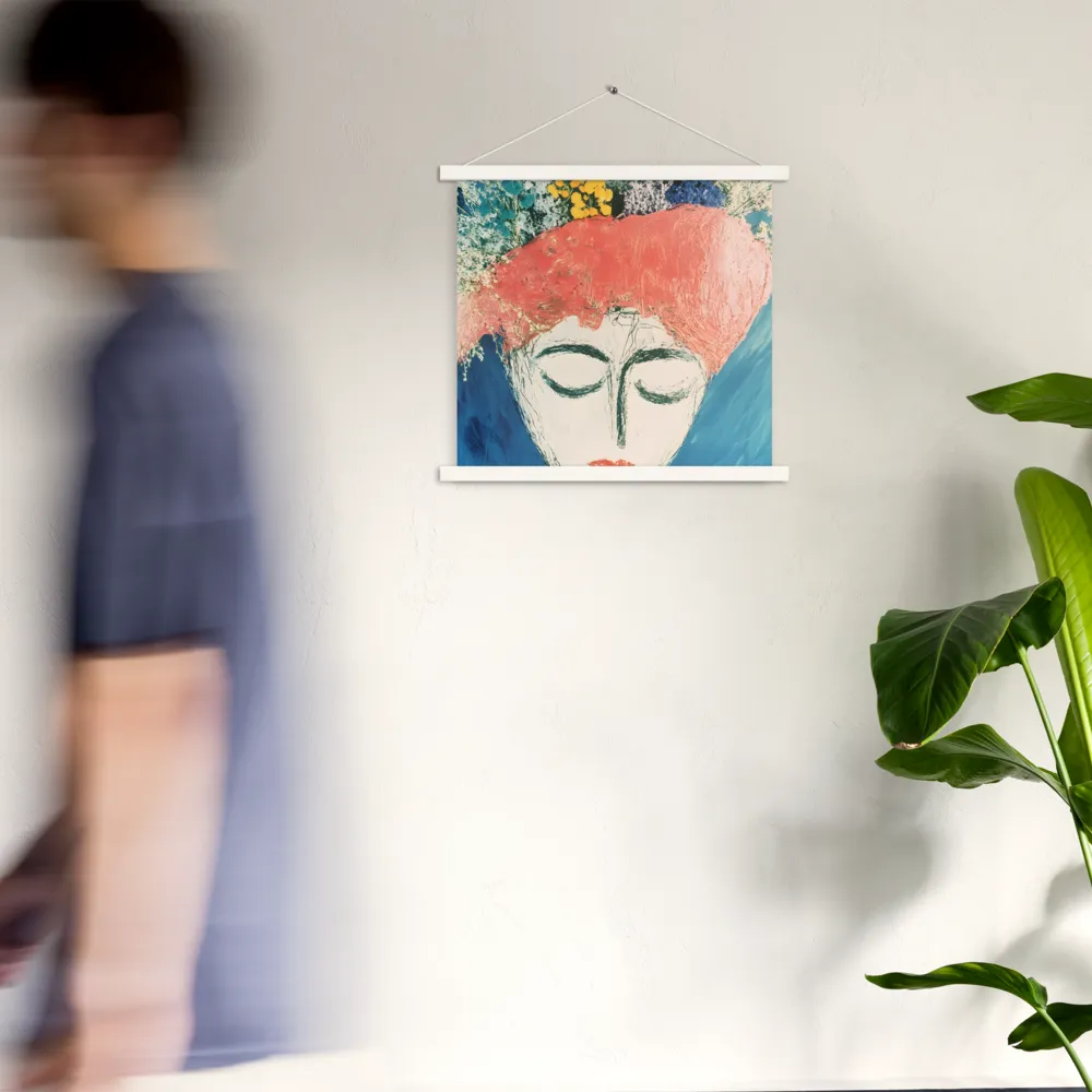 Serenity in Bloom | Poster With White Wood Hanger | 18″×18″
