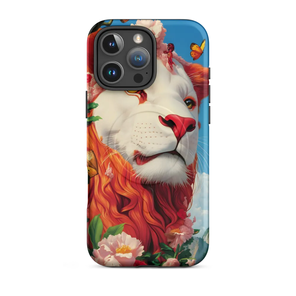 Majestic Lion Amidst Floral Splendor
