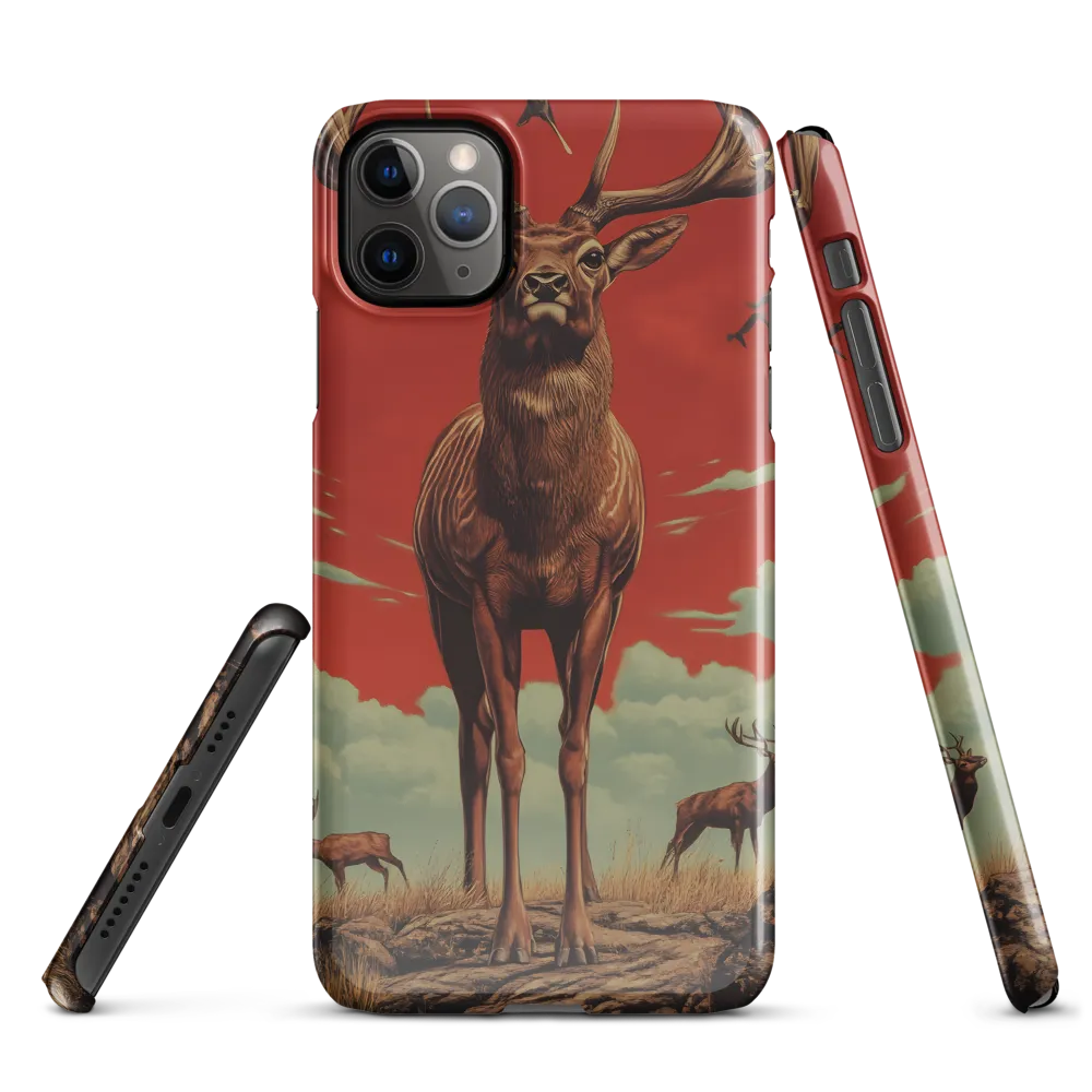 Majesty in Red: The Stalwart Stag | Phone Case |  11 Pro Max | Snap Case | Glossy