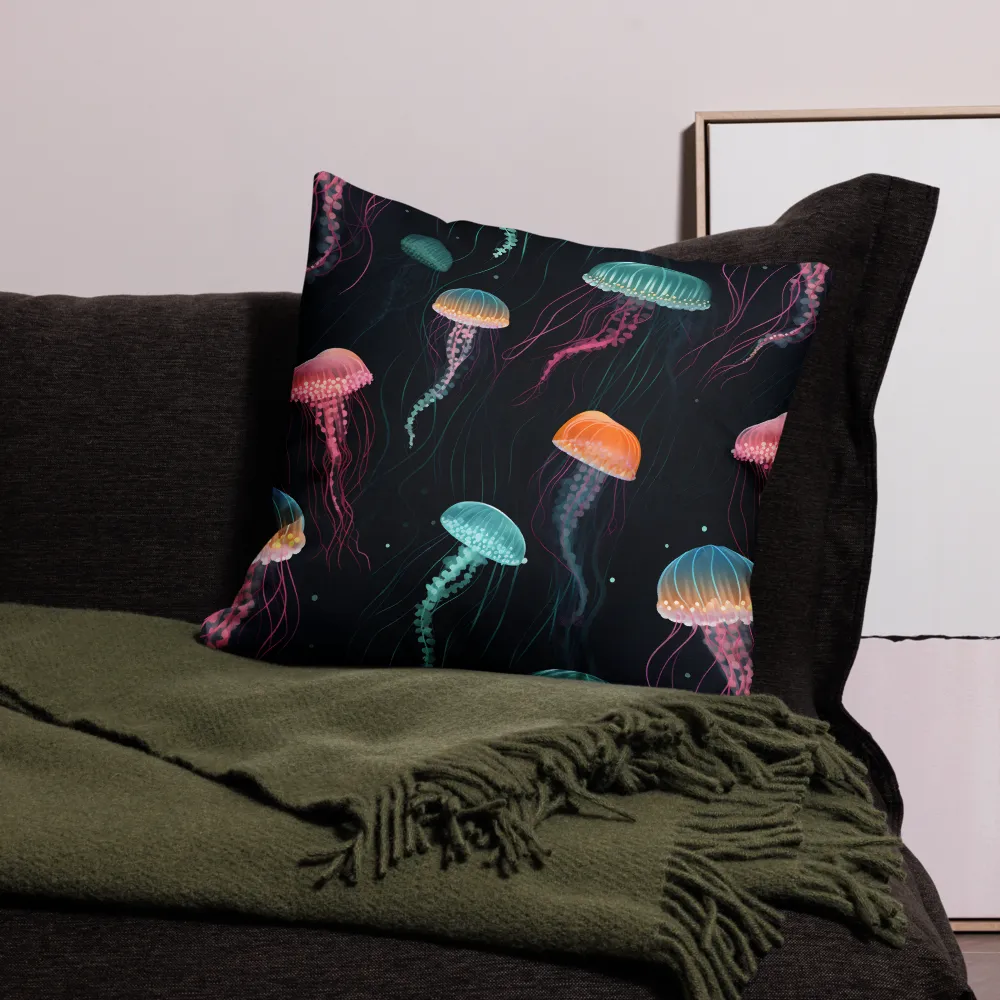 Ethereal Dance of Jellyfish | Pillow | 22″×22″