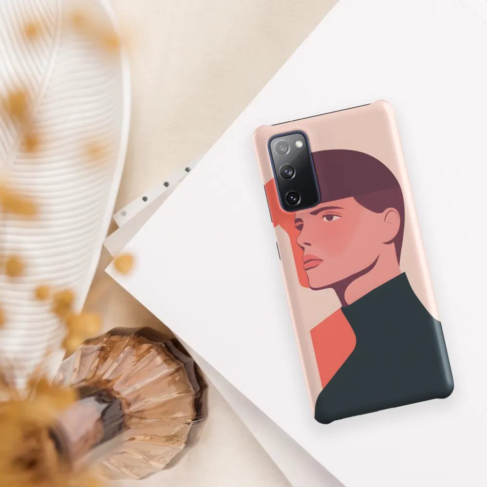 Contemplative Portrait in Minimalism | Phone Case |  S20 FE | Snap Case | Matte